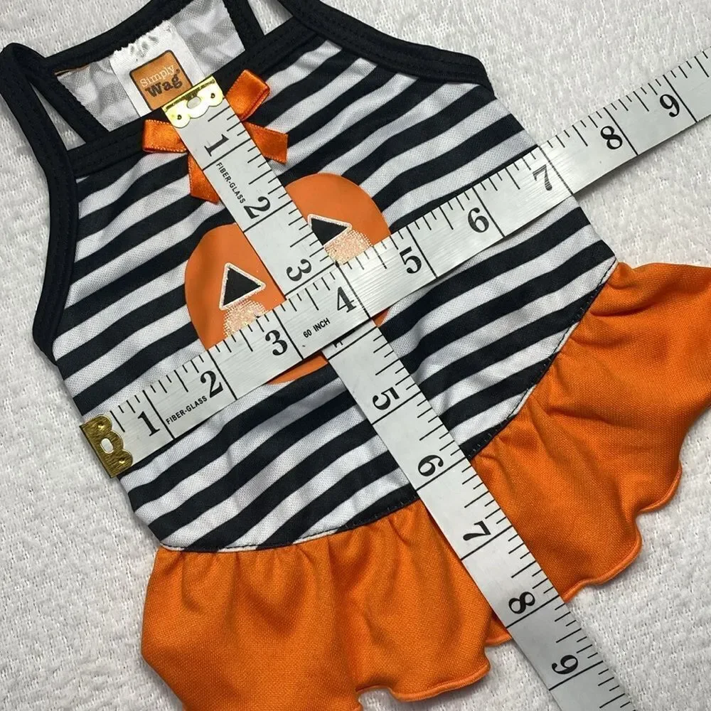Striped Halloween Pumpkin Dog Dress